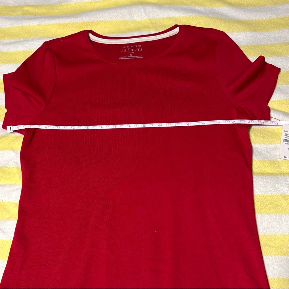 Talbots Classic Red Short Sleeve Tee, Petite Small NWT - Picture 5 of 6